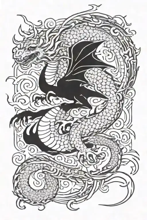search dragon tattoo design idea