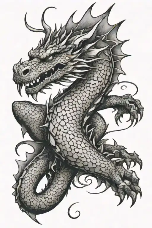 search dragon tattoo design idea