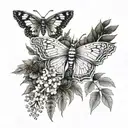  moth, ferns, fireflies, a wolf , A dagger, hydrangeas. the last of us  tattoo design idea