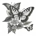  moth, ferns, fireflies, a wolf , A dagger, hydrangeas. the last of us  tattoo design idea