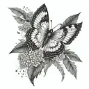  moth, ferns, fireflies, a wolf , A dagger, hydrangeas. the last of us  tattoo design idea