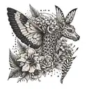  moth, ferns, fireflies, a wolf a giraffe, a zebra, a A flying cut, A dagger, hydrangeas. the last of us  tattoo design idea