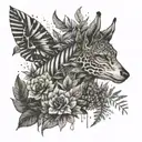  moth, ferns, fireflies, a wolf a giraffe, a zebra, a A flying cut, A dagger, hydrangeas. the last of us  tattoo design idea