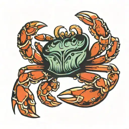 crab sheilding virgo zodiac sign tattoo design idea
