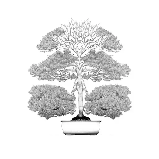 bonsai tree with shade tattoo design idea