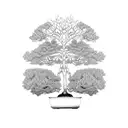 bonsai tree with shade tattoo design idea
