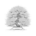 bonsai tree with shade tattoo design idea