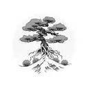 bonsai tree with shade tattoo design idea