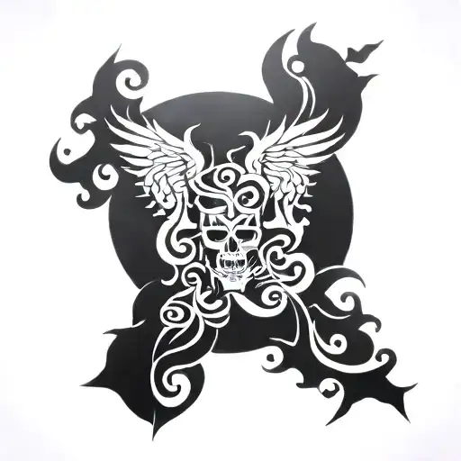 heaven vs hell tattoo design idea