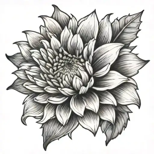 crysanthemum flower tattoo design idea