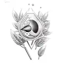 A bazooka with a basil plant shooting out of the barrel tattoo design idea