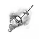 A bazooka with a basil plant shooting out of the barrel tattoo design idea