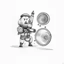 A bazooka with a basil plant shooting out of the barrel tattoo design idea