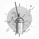 A bazooka with a basil plant shooting out of the barrel tattoo design idea