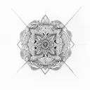 An intricate tattoo representing self-love through a garden motif tattoo design idea