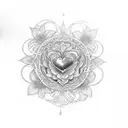 An intricate tattoo representing self-love through a garden motif tattoo design idea