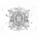 An intricate tattoo representing self-love through a garden motif tattoo design idea