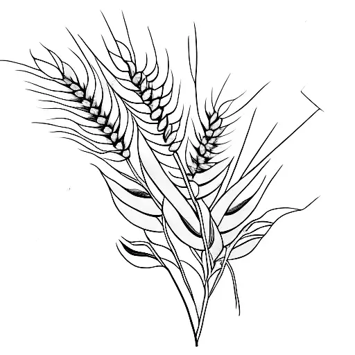 wheat grain tattoo design idea