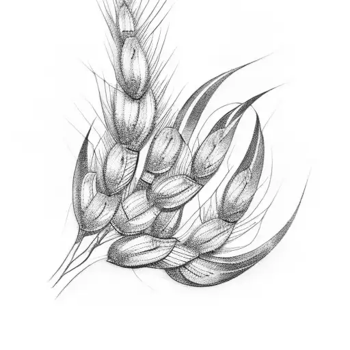 one wheat grain tattoo design idea