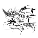 wheat grain tattoo design idea