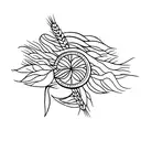wheat grain tattoo design idea