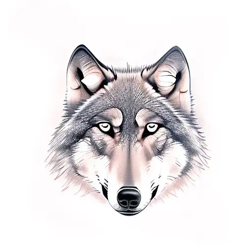Wolf red and light brown eyes  tattoo design idea