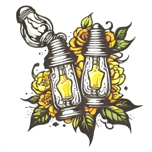 salt shaker and light bulb emerging tattoo design idea