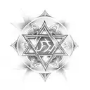 forearm tatto, star of david, levy in hebrew, fierce background tattoo design idea