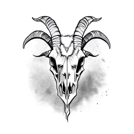 goat skull tattoo design idea