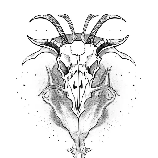 goat skull tattoo design idea