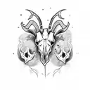 goat skull tattoo design idea