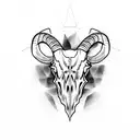 goat skull tattoo design idea