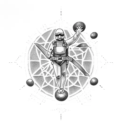 skydiving into freedom tattoo design idea