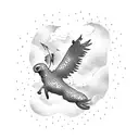 skydiving into freedom tattoo design idea