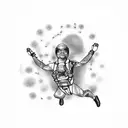 skydiving into freedom tattoo design idea