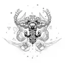 unique girly scorpio tattoo design idea