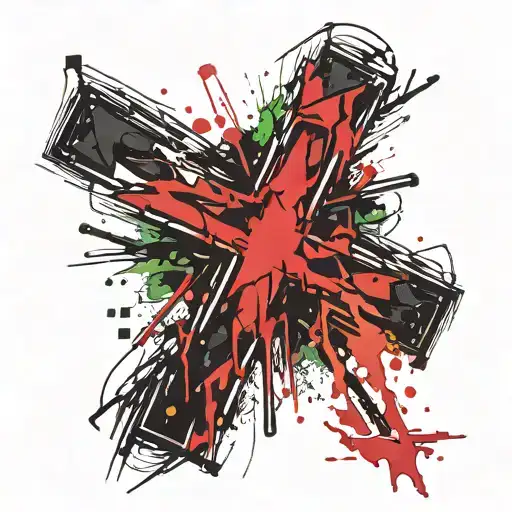  cross jesus, nigerian flag, canadian flag, American football, tattoo design idea