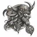 moon viking tattoo design idea