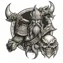 moon viking tattoo design idea