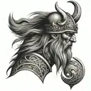 moon viking tattoo design idea