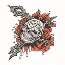 bleeding wrist tattoo design idea