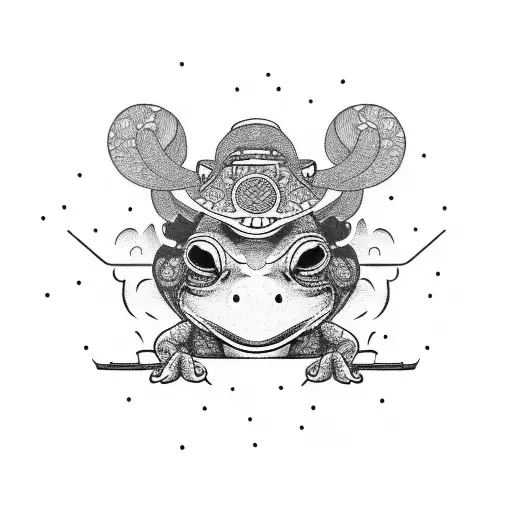 samurai frog tattoo design idea