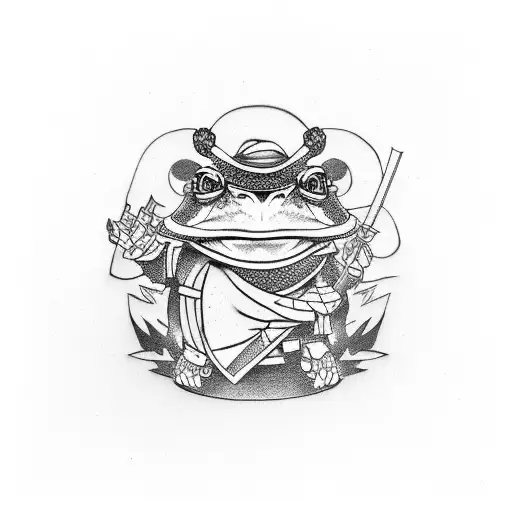 samurai toad tattoo design idea