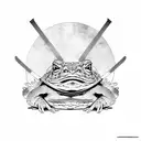 samurai toad tattoo design idea