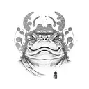 samurai toad tattoo design idea