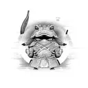 samurai toad tattoo design idea