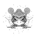 samurai frog tattoo design idea