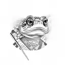 samurai frog tattoo design idea