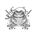 samurai frog tattoo design idea