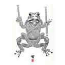 samurai frog tattoo design idea